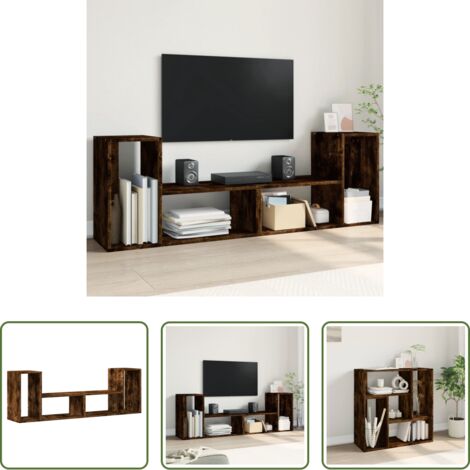 Muebles de sala -  Muebles de TV 2 uds madera ingeniería roble ahumado 75x30x50 cm