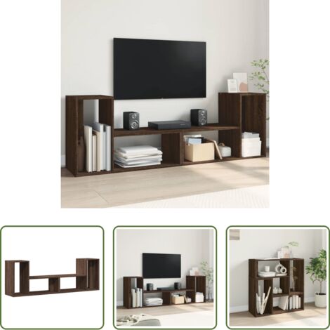 Muebles de sala -  Muebles de TV 2 uds madera ingeniería roble marrón 75x30x50 cm