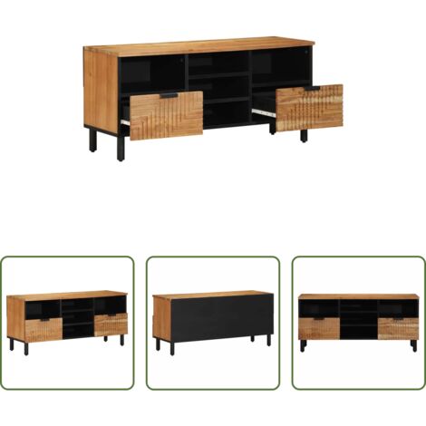 Muebles de sala -  Unidades de TV Madera de Acacia Sólida 100 x 33,5 x 46 cm