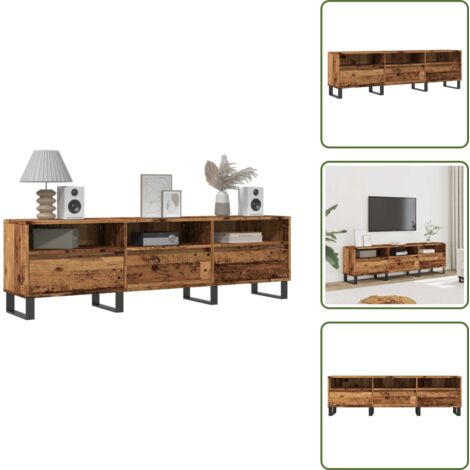 Muebles de sala - vidaXL Mueble de TV madera ingeniería madera envejecida 150x30x44,5 cm - Muebles de dormitorio