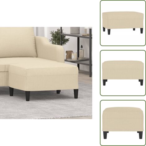Muebles de sala - vidaXL Reposapiés de tela crema 70x55x41 cm - Muebles modernos