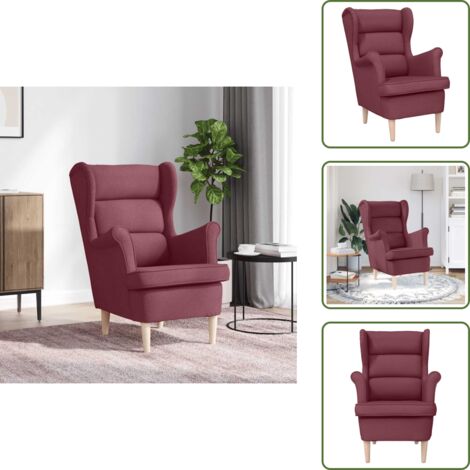 Muebles de sala - vidaXL Sillón de tela rojo tinto 74x84x100 cm - Muebles de oficina
