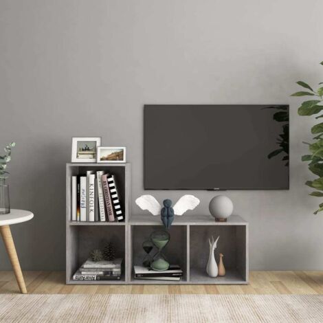 Muebles de salón 2 piezas madera ingeniería gris hormigón vidaXL