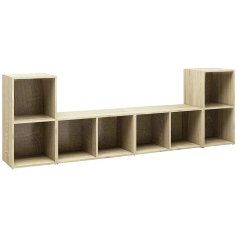 Muebles de salón 4 pzas madera ingeniería roble Sonoma vidaXL