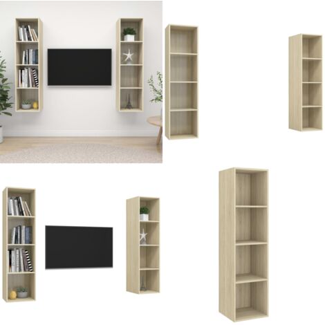 Muebles de salón de pared 2 pzas madera ingeniería roble Sonoma - Muebles de pared - Muebles de salón