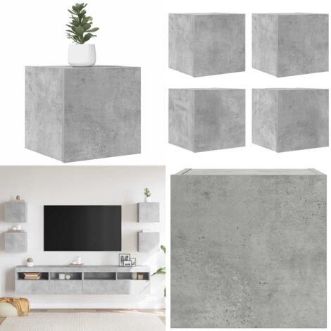 Muebles de salón de pared 4 uds gris hormigón 30,5x30x30 cm - Muebles de salón - Muebles de TV