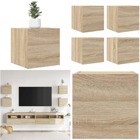 Muebles de salón de pared 4 uds roble Sonoma 30,5x30x30 cm - Muebles de salón - Muebles de TV