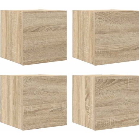 Muebles de salón de pared 4 uds roble Sonoma 30,5x30x30 cm vidaXL