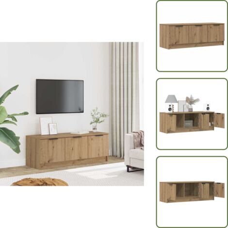 Muebles de salón - vidaXL Mueble de TV madera contrachapada artisan roble 102x35x36,5 cm - Muebles de dormitorio