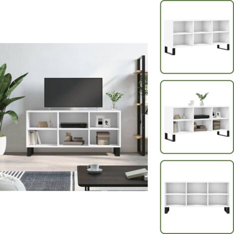 Muebles de salón - vidaXL Mueble de TV madera de ingeniería blanco 103,5x30x50 cm - Muebles de dormitorio