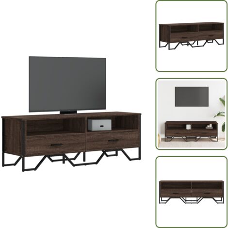 Muebles de salón - vidaXL Mueble de TV madera de ingeniería marrón roble 122x34x41 cm - Muebles de dormitorio