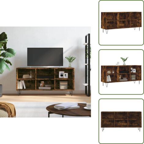 Muebles de salón - vidaXL Mueble de TV madera de ingeniería roble ahumado 103,5x30x50 cm - Muebles de dormitorio