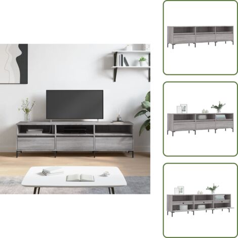 Muebles de salón - vidaXL Mueble para TV madera contrachapada gris Sonoma 150x30x44,5 cm - Muebles de dormitorio