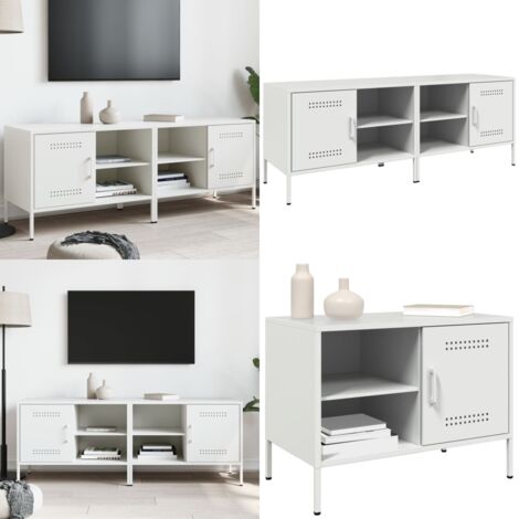 Muebles de TV 2 piezas acero blanco 68x39x50,5 cm - Muebles industriales - Muebles de salón