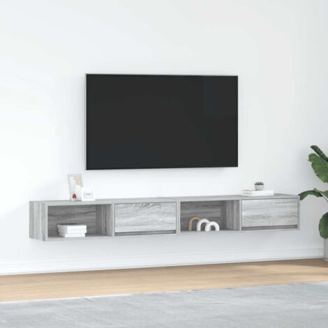 Muebles de TV 2 uds madera ingeniería gris  100x31x25,5cm