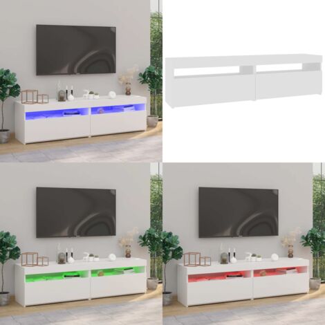 Muebles de TV con luces LED 2 unidades blanco 75x35x40 cm - Luz LED - Armarios de TV