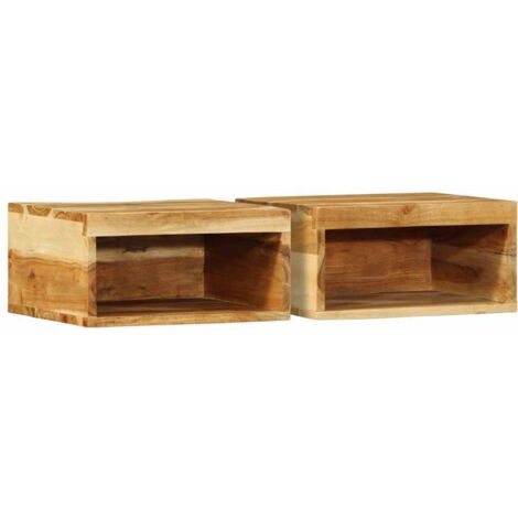 Muebles de TV de pared 2 uds madera maciza de acacia