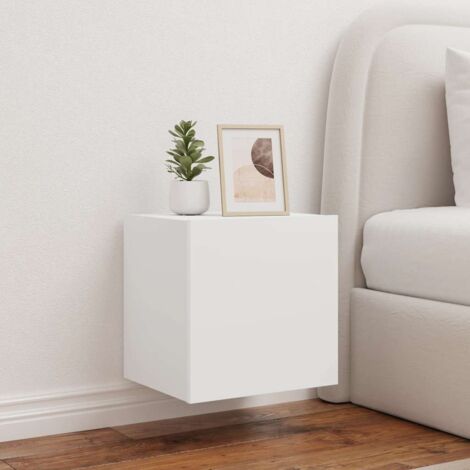 Muebles de TV de pared con luces LED 2 uds  40,5x35x40 cm
