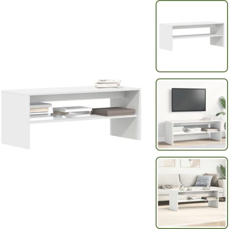 Muebles de TV - vidaXL Mueble para TV madera contrachapada blanco 100x40x40 cm - Muebles blancos