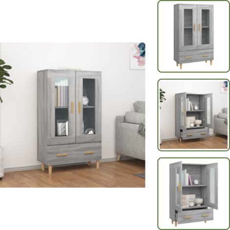 Muebles decorativos - vidaXL Aparador alto de madera contrachapada gris Sonoma 70x31x115 cm - Aparador gris Sonoma