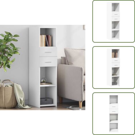Muebles decorativos - vidaXL Aparador alto madera de ingeniería blanco 30x42,5x124 cm - Diseño moderno