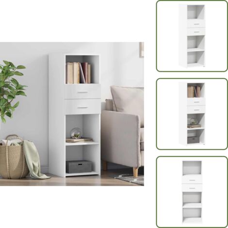 Muebles decorativos - vidaXL Aparador alto madera de ingeniería blanco 40x42,5x124 cm - Diseño moderno