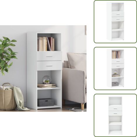 Muebles decorativos - vidaXL Aparador alto madera de ingeniería blanco 45x42,5x124 cm - Diseño moderno