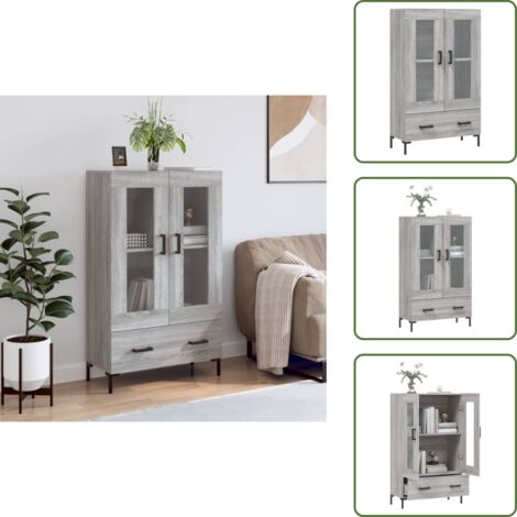 Muebles decorativos - vidaXL Aparador alto madera de ingeniería gris Sonoma 69,5x31x115 cm - Aparador gris Sonoma