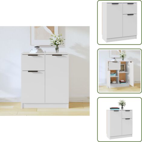 Muebles decorativos - vidaXL Aparador de madera contrachapada blanco 60x30x70 cm - Madera contrachapada