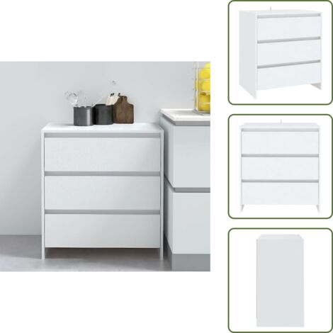 Muebles decorativos - vidaXL Aparador de madera contrachapada blanco 70x41x75 cm - Cajones