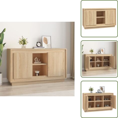 Muebles decorativos - vidaXL Aparador de madera contrachapada roble Sonoma 102x35x60 cm - Armario con compartimentos