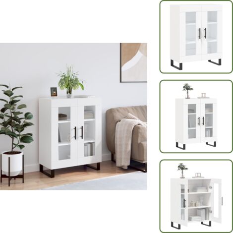 Muebles decorativos - vidaXL Aparador de madera de ingeniería blanco 69,5x34x90 cm - Aparador blanco