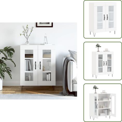 Muebles decorativos - vidaXL Aparador de madera de ingeniería blanco 69,5x34x90 cm - Aparador blanco