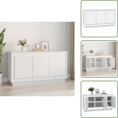 Muebles decorativos - vidaXL Aparador madera contrachapada blanco 102x35x55 cm - Armario blanco