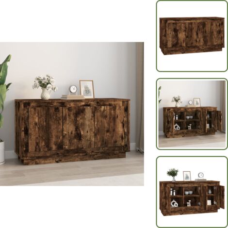 Muebles decorativos - vidaXL Aparador madera contrachapada roble ahumado 102x35x55 cm - Aparador roble ahumado