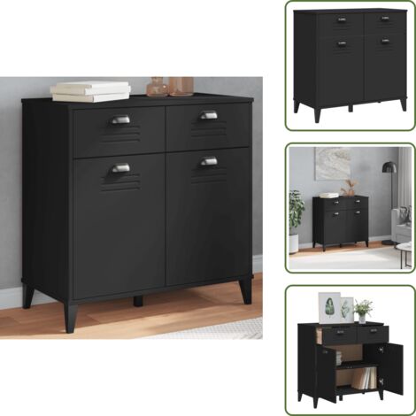Muebles decorativos - vidaXL Aparador VIKEN madera de ingeniería negro 80x40x80 cm - Aparador negro