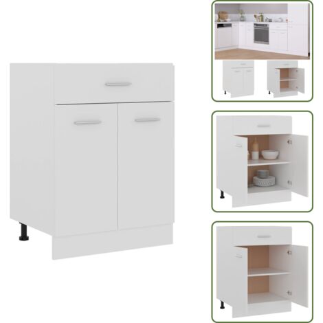 Muebles escandinavos - vidaXL Mueble bajo con cajón "Lyon" blanco 60x46x81,5 cm madera de ingeniería - Muebles blancos
