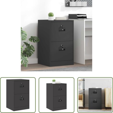 Muebles industriales -  Mueble archivador con cajón Negro 45,5 x 42 x 74,5 cm