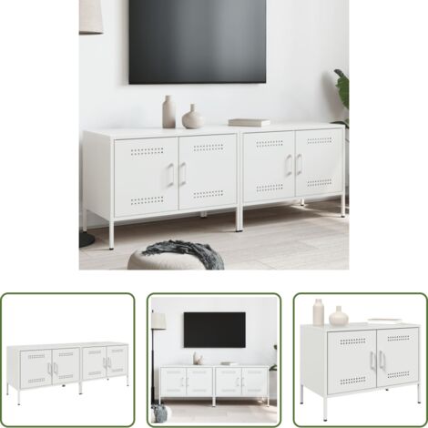 Muebles industriales -  Muebles de TV 2 piezas acero blanco 68x39x50,5 cm