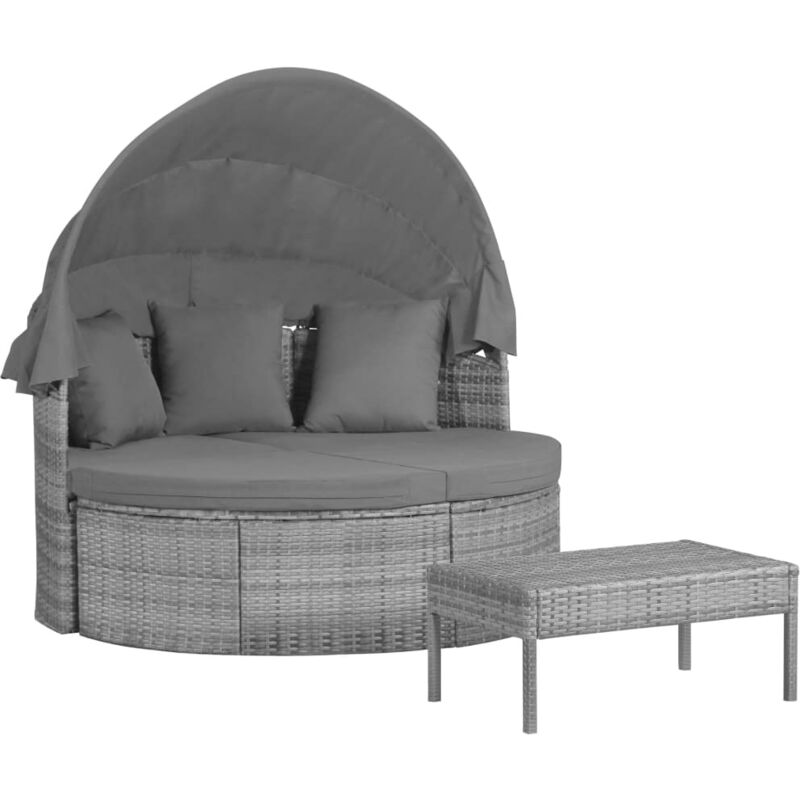 

Muebles jardín 3 pzas cojines y almohadas ratán sintético gris - Gris - Vidaxl