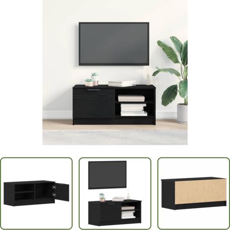 Muebles modernos -  Gabinete de TV Roble Negro 80 x 35 x 36,5 cm