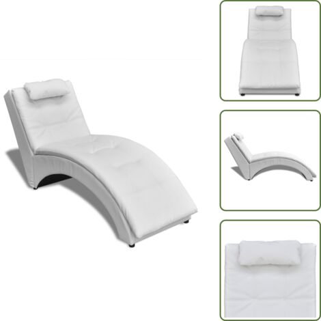 Muebles modernos - vidaXL Diván con almohada de cuero sintético blanco - Muebles ergonómicos