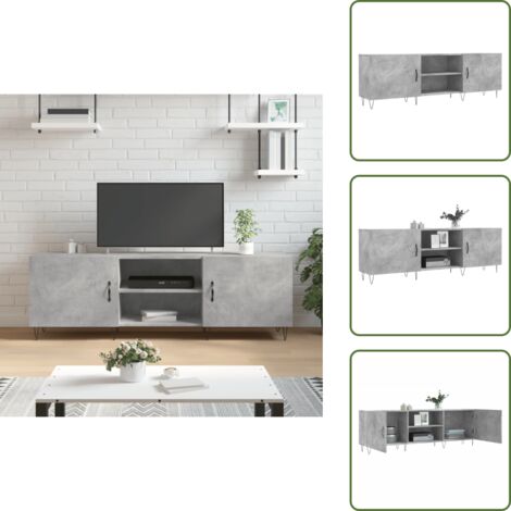Muebles modernos - vidaXL Mueble de TV madera de ingeniería gris hormigón 150x30x50 cm - Muebles de pared