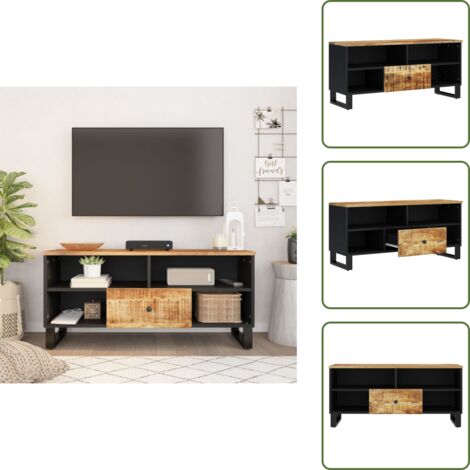 Muebles modernos - vidaXL Mueble de TV madera mango y madera contrachapada 100x33x46 cm - Muebles de salón