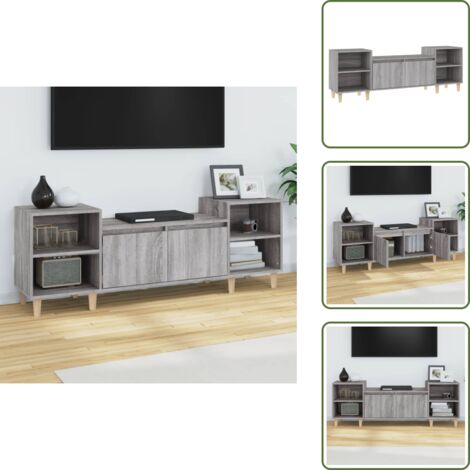 Muebles modernos - vidaXL Mueble para TV madera contrachapada gris Sonoma 160x35x55 cm - Muebles para sala