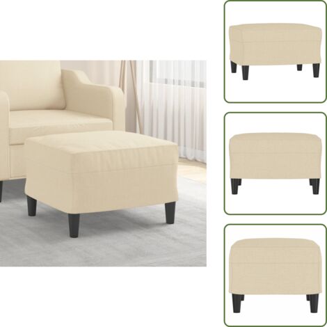 Muebles modernos - vidaXL Reposapiés de tela crema 60x50x41 cm - Muebles de pie