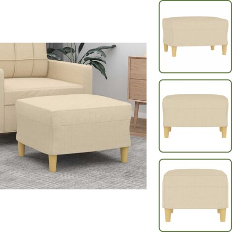 Muebles modernos - vidaXL Reposapiés de tela crema 60x50x41 cm - Muebles de pie