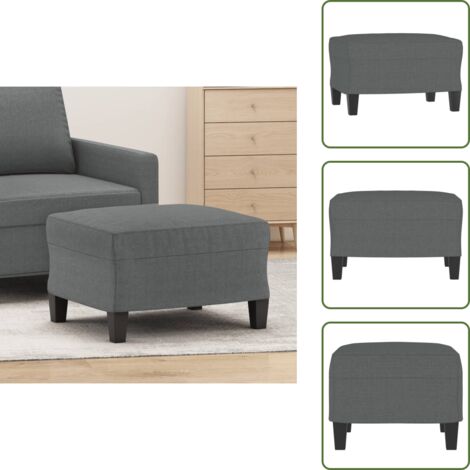 Muebles modernos - vidaXL Reposapiés de tela gris oscuro 60x50x41 cm - Muebles de pie
