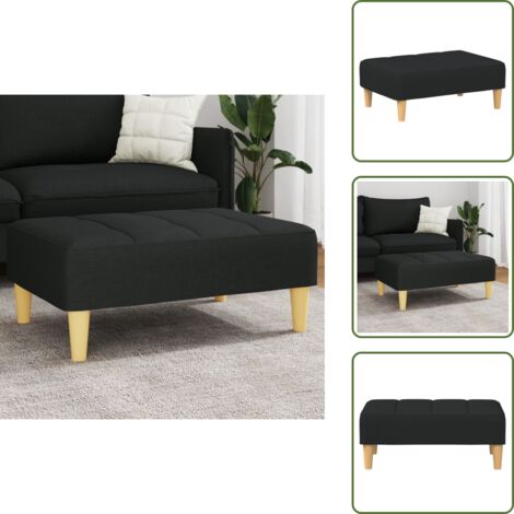 Muebles modernos - vidaXL Reposapiés de tela negro 77x55x31 cm - Muebles para hogar