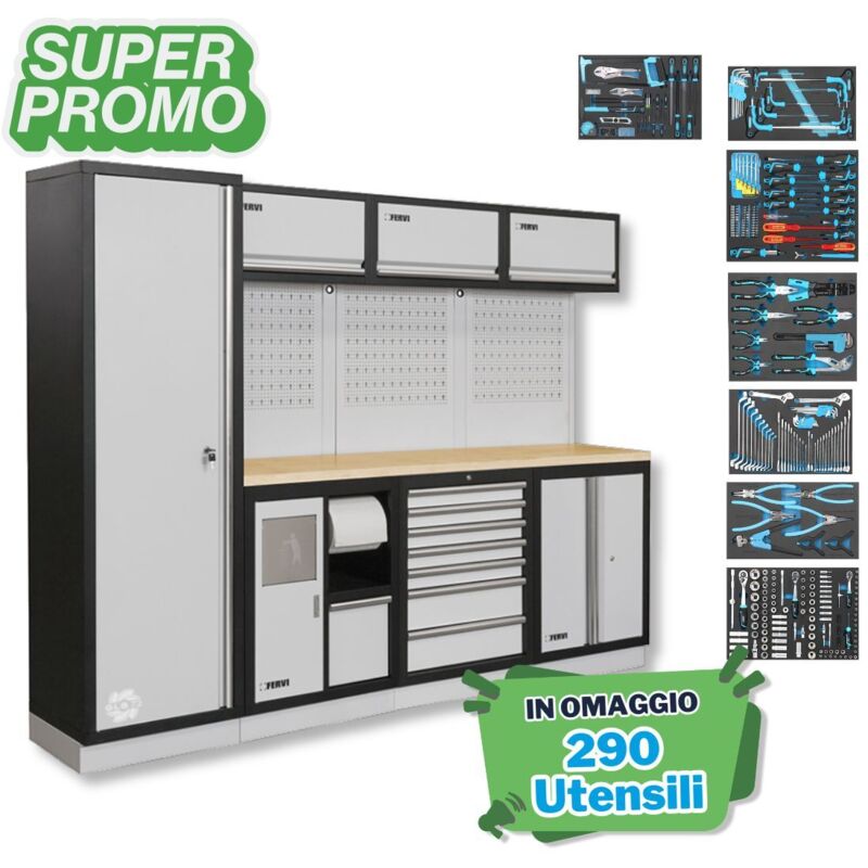 

Conjunto Muebles Modulares Para Taller Garaje Racing Esquina Fervi A007G